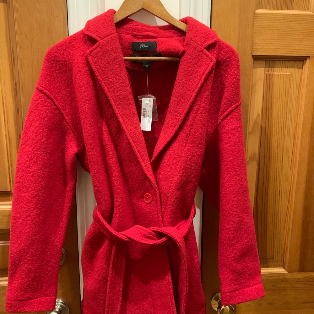 Camille short wrap coat in Italian boiled wool